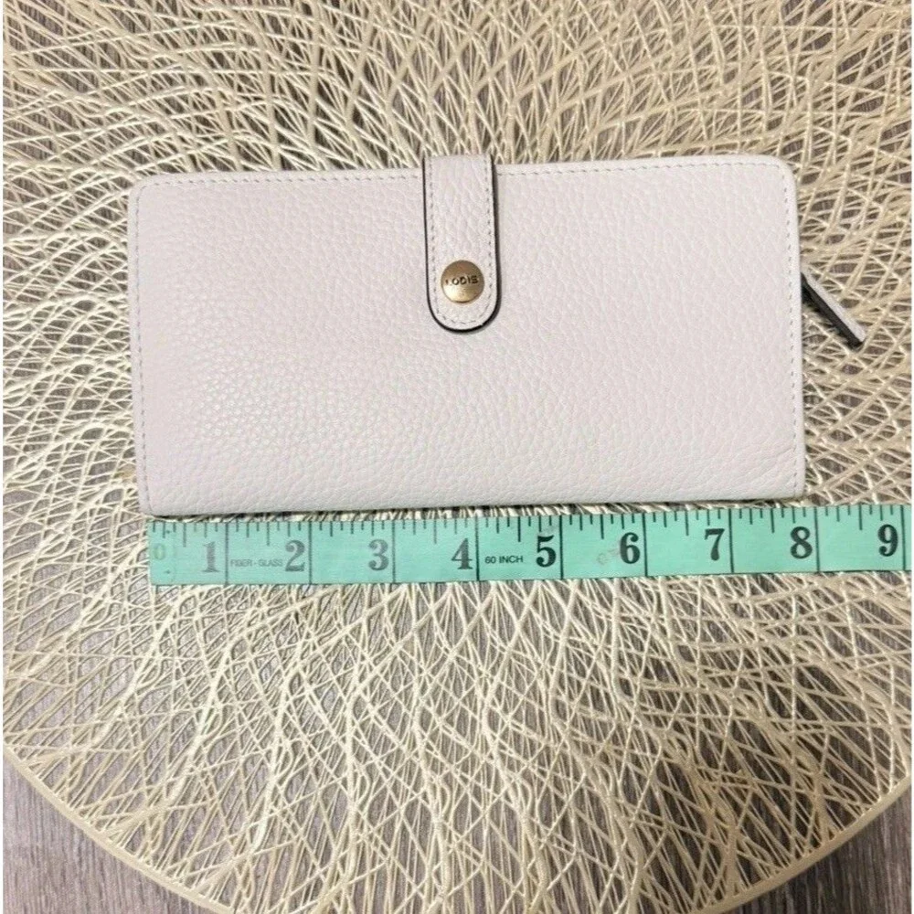 LODIS Genuine Leather Iris Skinny Wallet Snap Closure ID RFDI Protection